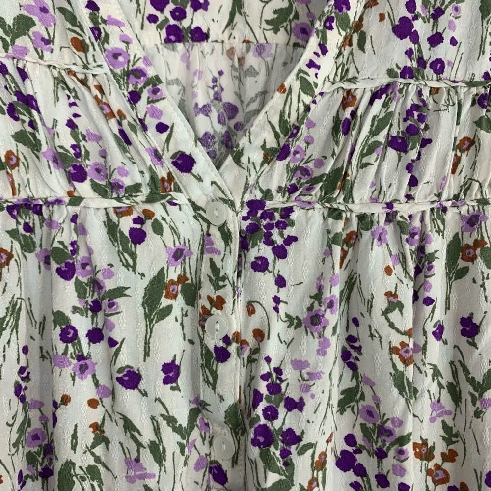 Caslon Floral Bell Sleeve V Neck Blouse, size XXL - Picture 4 of 9